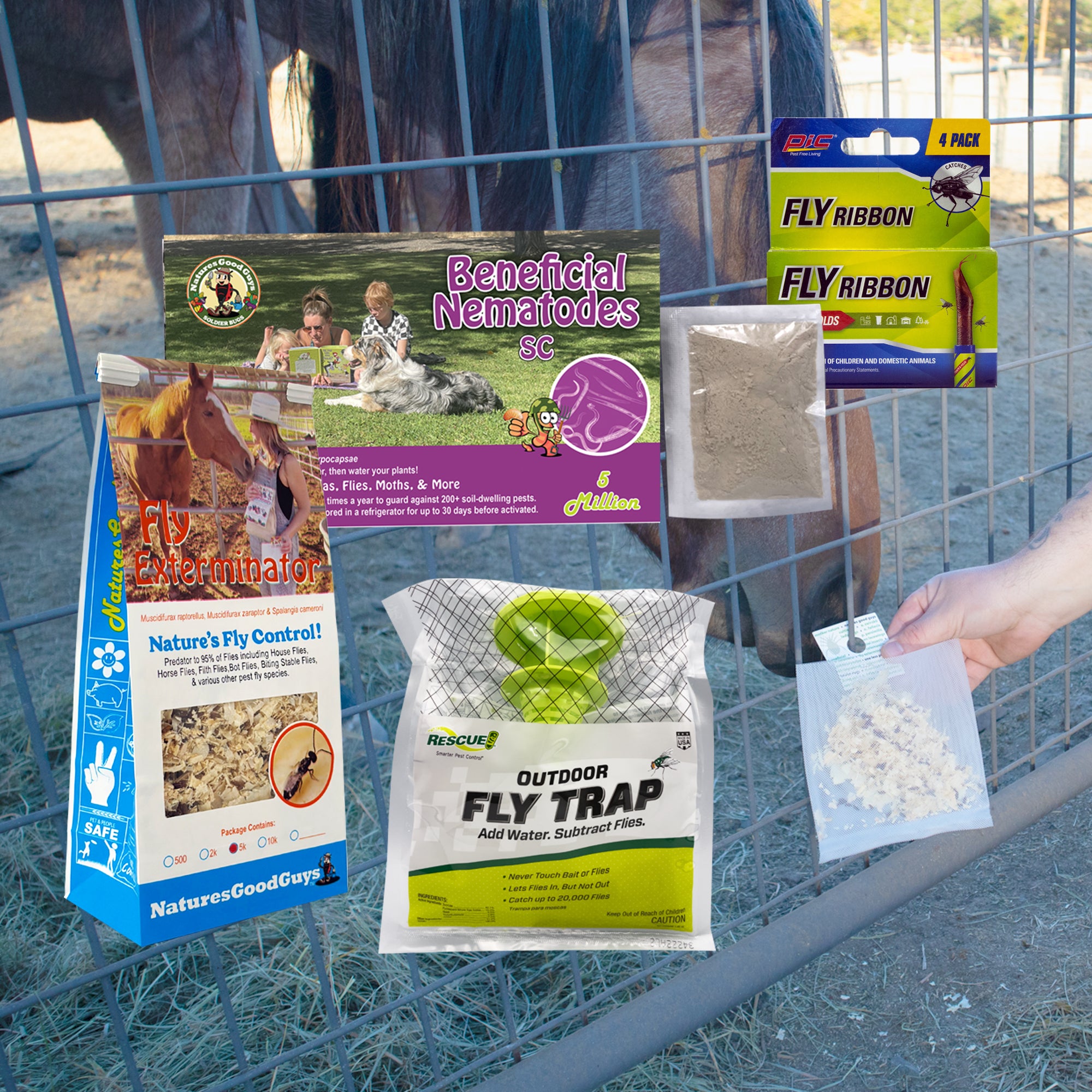 Fly Control Fly Control Garden Pack - 5k Fly Wranglers, 5M Sc Nematodes, Outdoor F ...
