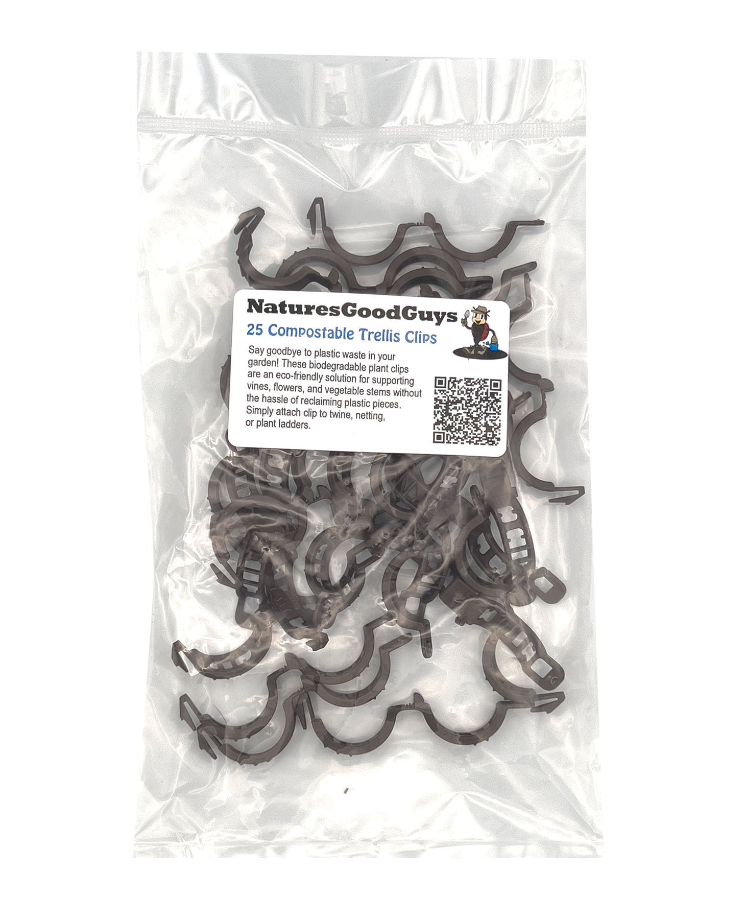 plastic plant clips Compostable Trellis Clips – NaturesGoodGuys